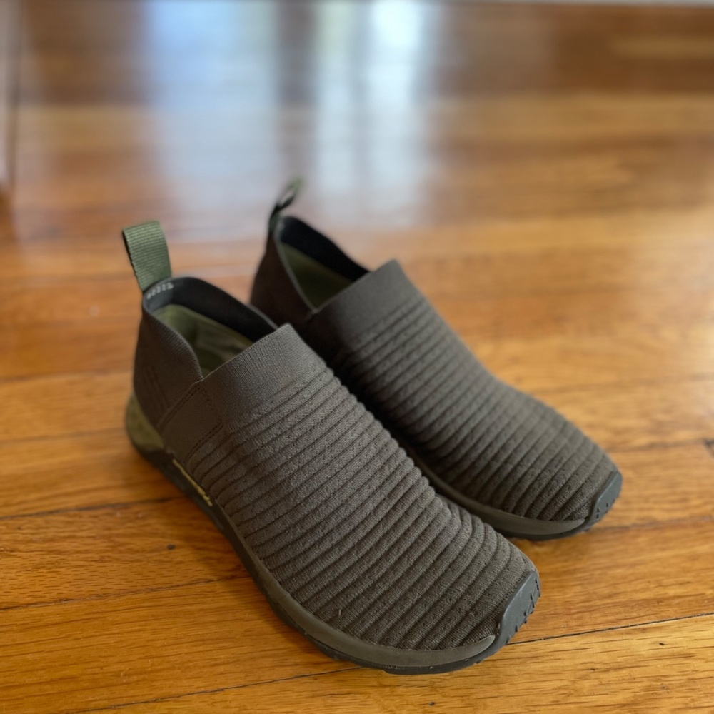 Merrell Trekking Athletic Slip-Ons in Olive